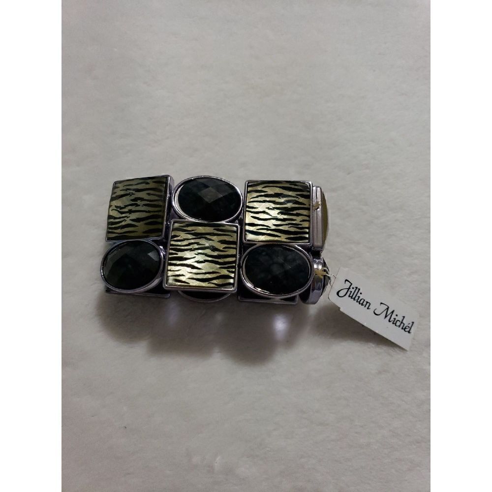 Jillian Michael Plastic Bracelet Stretchable with Animal Print NWT